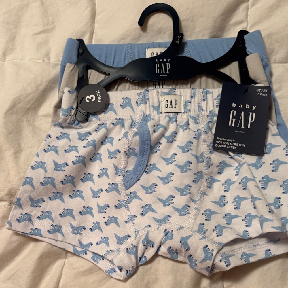 GAP Baby Blue & White Dino Boxer Briefs (3-Pack)